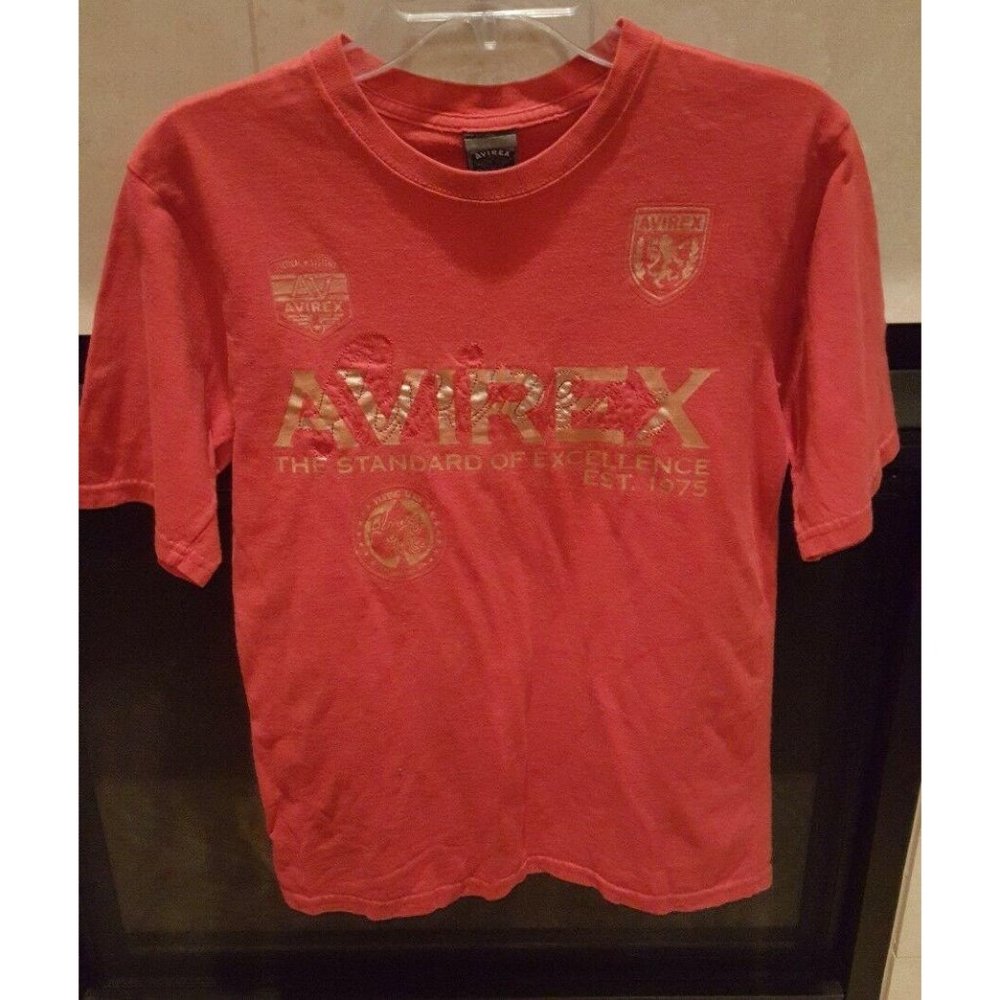 AVIREX Boys Tee T-Shirt Red Flying Aces Standard Excellence est 1975 M 10-12